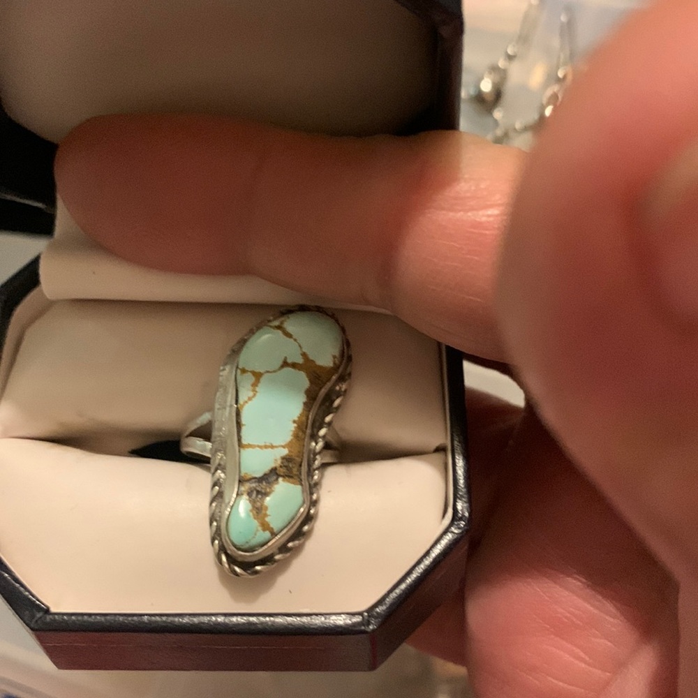 Turquoise and silver ring